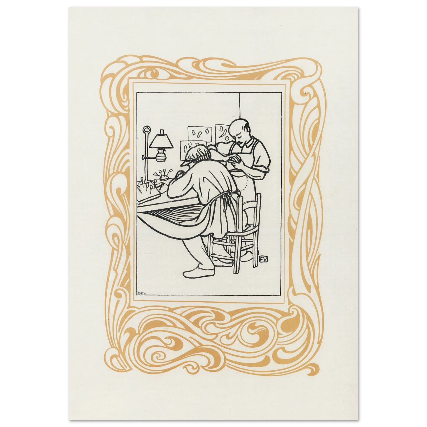 Le Bijou (1901) Art Print | Felix Vallotton - Framed Poster - 30x40 cm / 12x16″ - Black frame