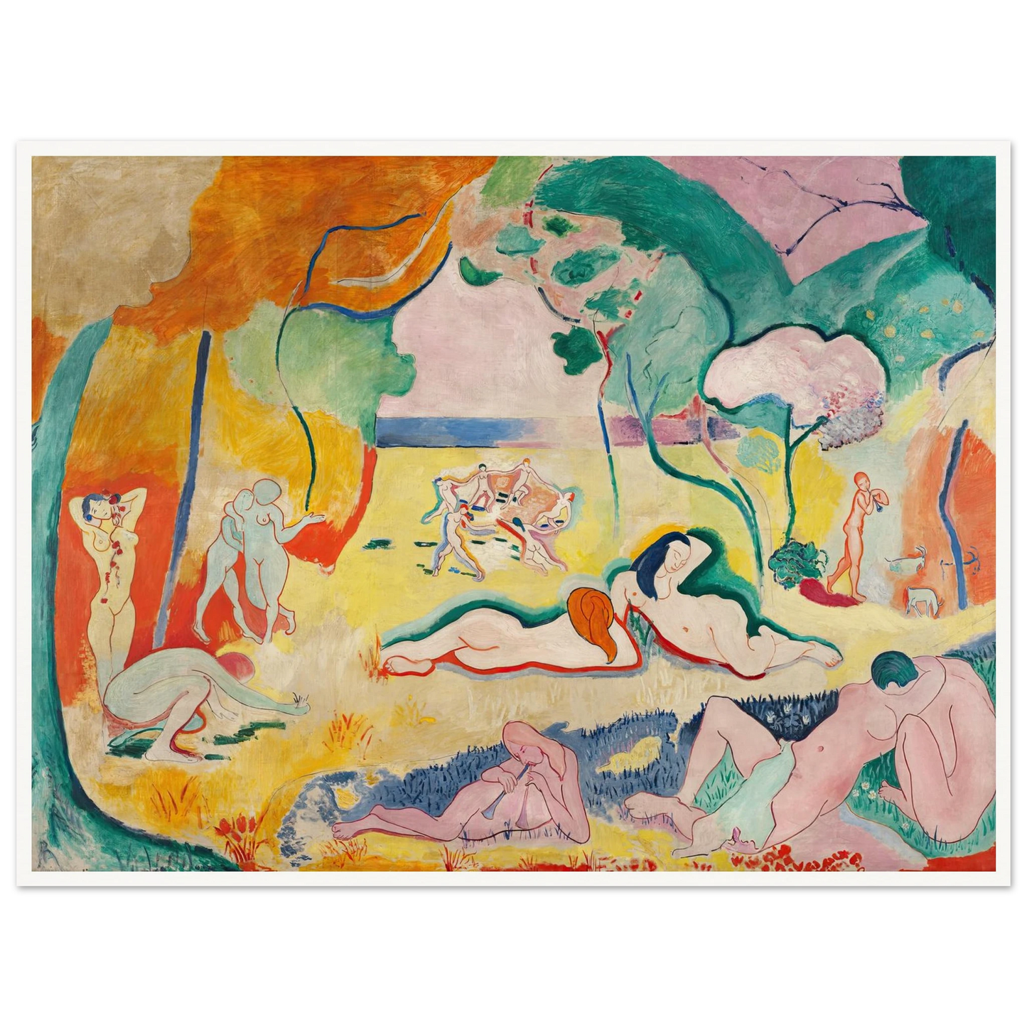 Le Bonheur de vivre, also called The Joy of Life (1905-1906) Art Print | Henri Matisse - Framed Poster - 30x40 cm / 12x16″ - Black frame