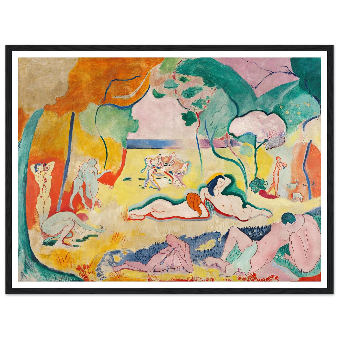 Le Bonheur de vivre, also called The Joy of Life (1905-1906) Art Print | Henri Matisse - Framed Poster - 30x40 cm / 12x16″ - Black frame