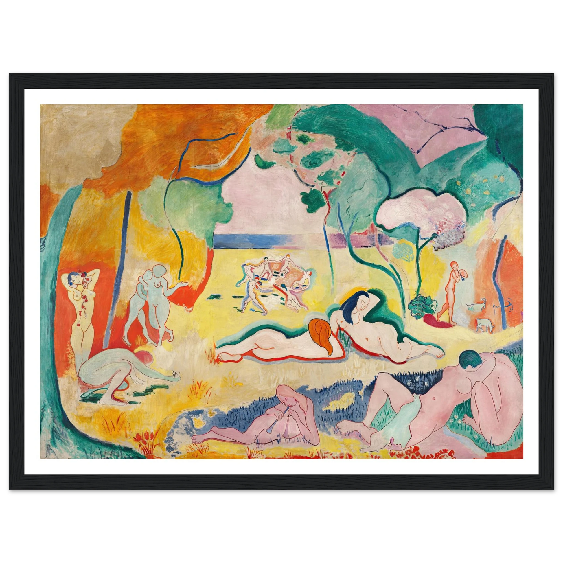 Le Bonheur de vivre, also called The Joy of Life (1905-1906) Art Print | Henri Matisse - Framed Poster - 30x40 cm / 12x16″ - Black frame