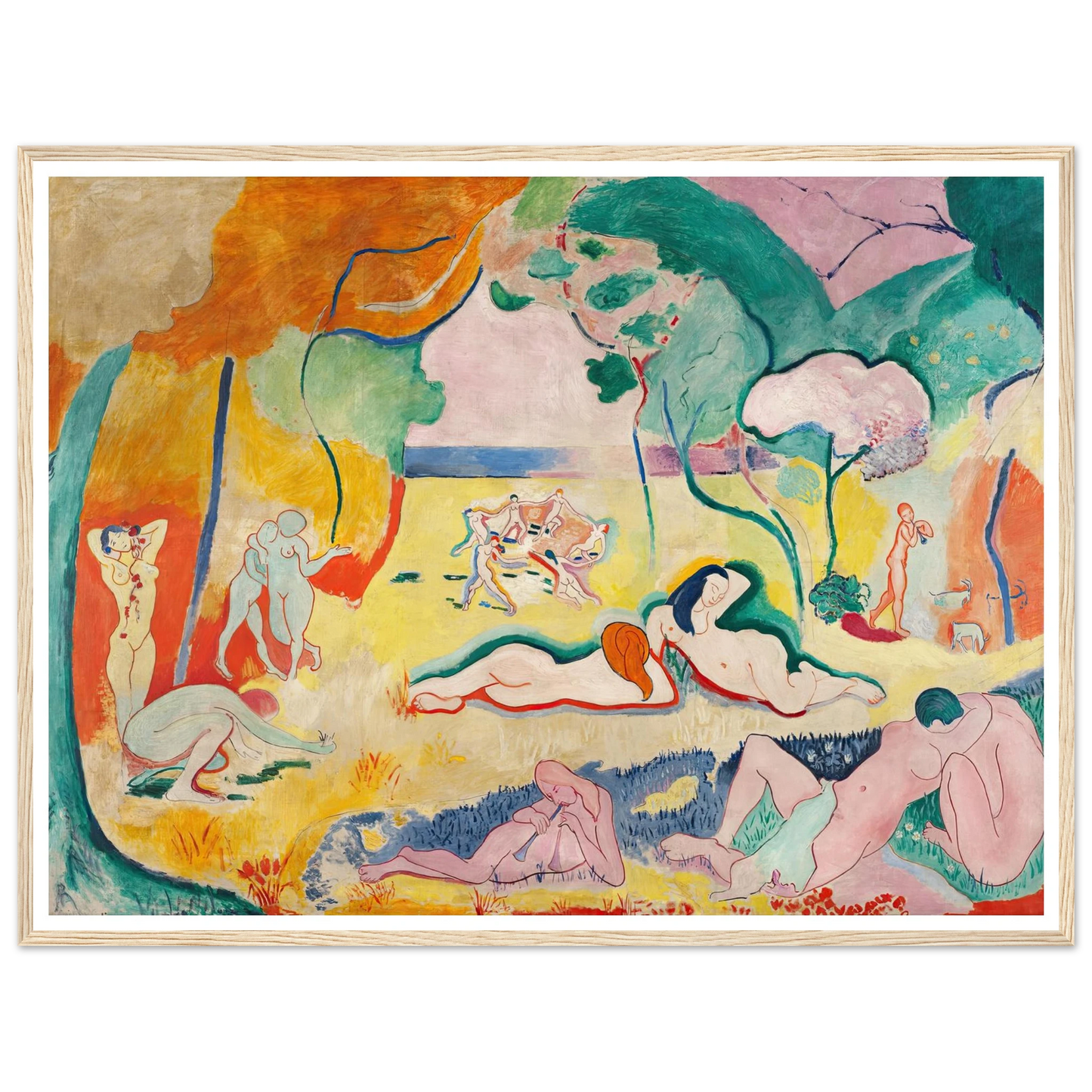 Le Bonheur de vivre, also called The Joy of Life (1905-1906) Art Print | Henri Matisse - Framed Poster - 30x40 cm / 12x16″ - Black frame