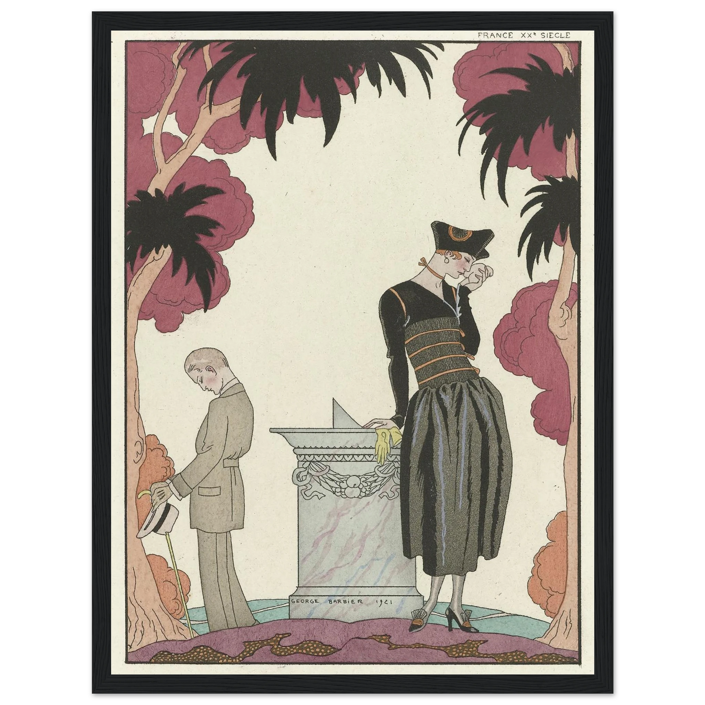 Le Cadran Solaire (1921) Art Print | George Barbier - Framed Poster - 30x40 cm / 12x16″ - Black frame