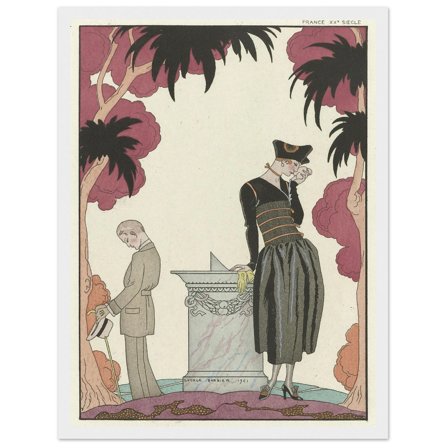 Le Cadran Solaire (1921) Art Print | George Barbier - Framed Poster - 30x40 cm / 12x16″ - Black frame