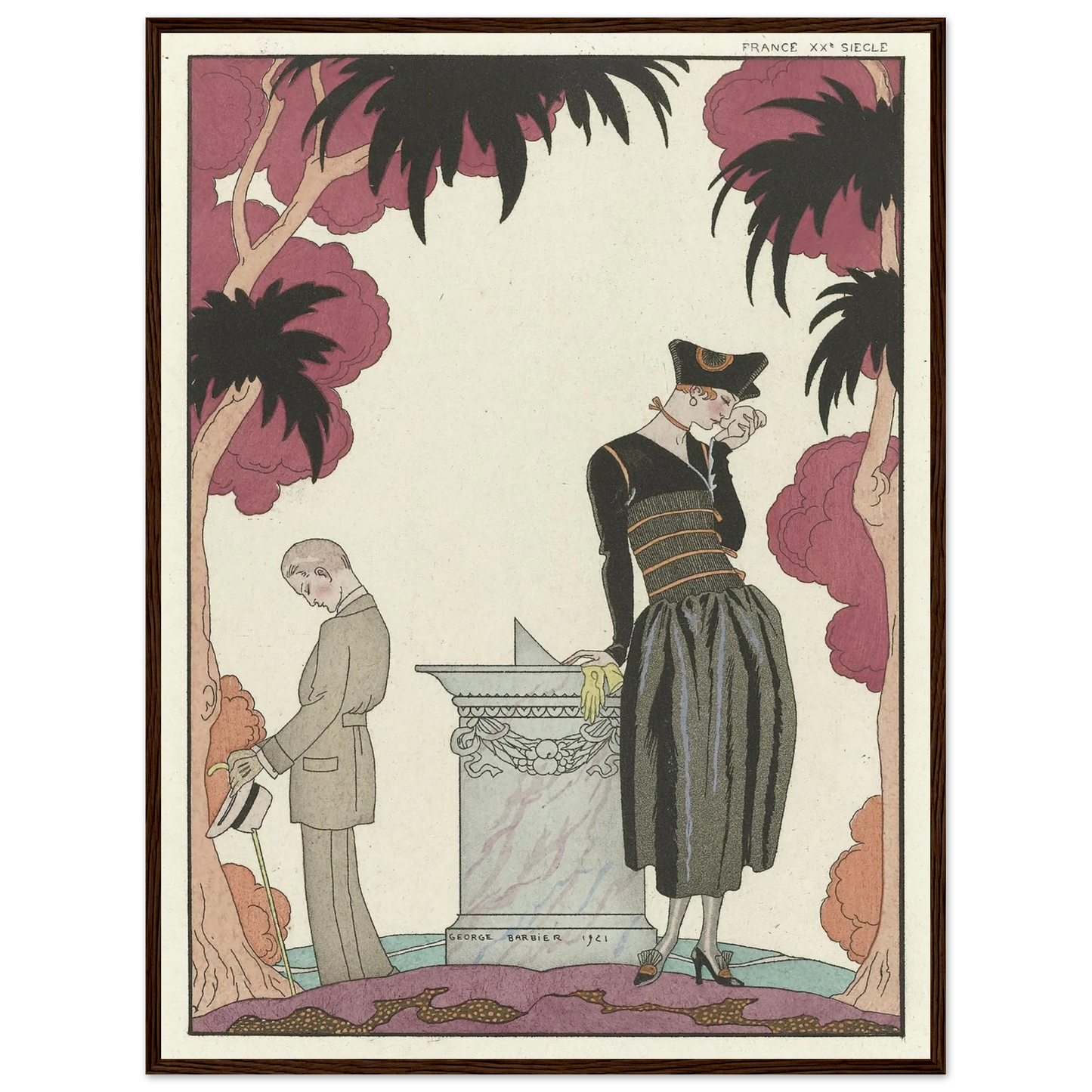 Le Cadran Solaire (1921) Art Print | George Barbier - Framed Poster - 30x40 cm / 12x16″ - Black frame