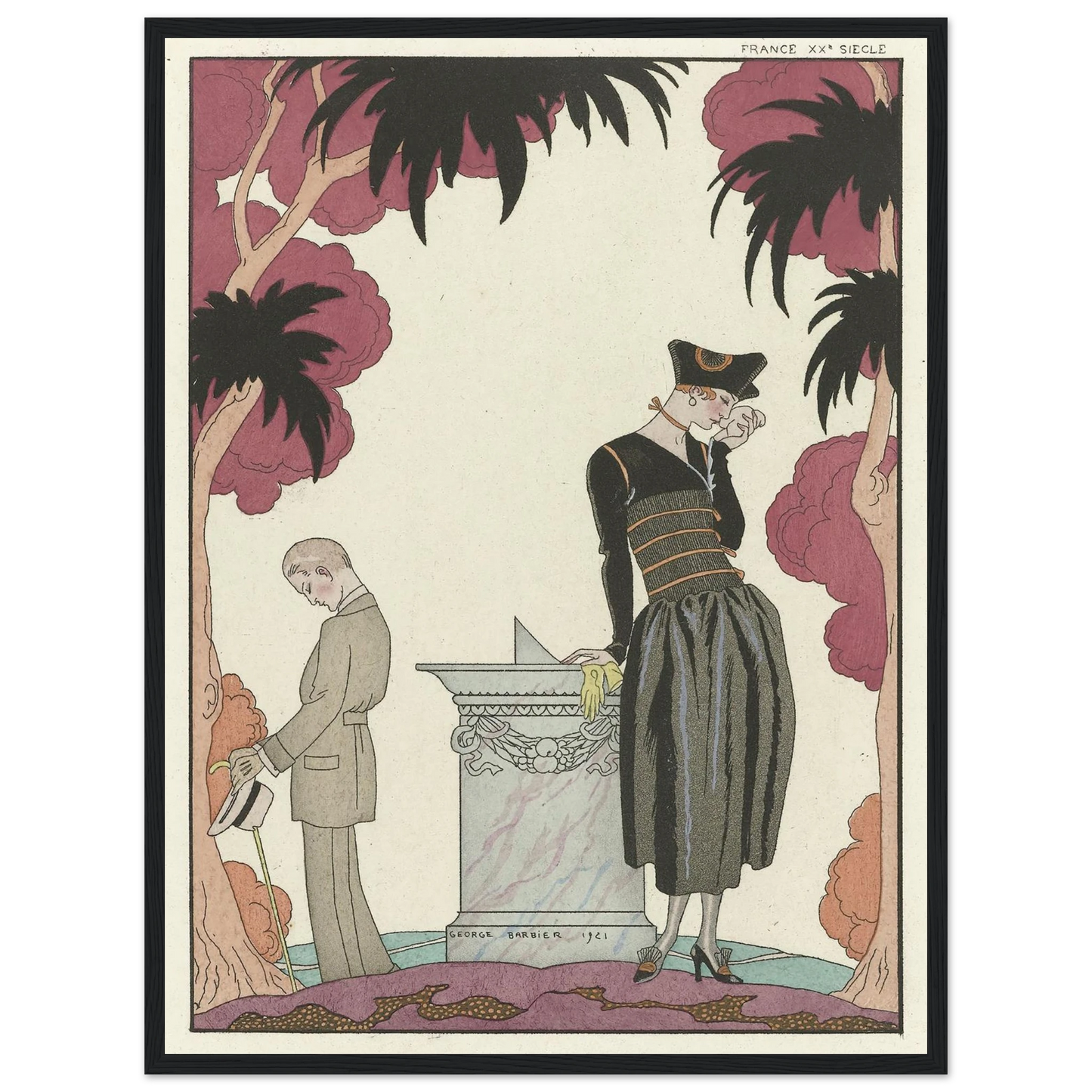 Le Cadran Solaire (1921) Art Print | George Barbier - Framed Poster - 30x40 cm / 12x16″ - Black frame