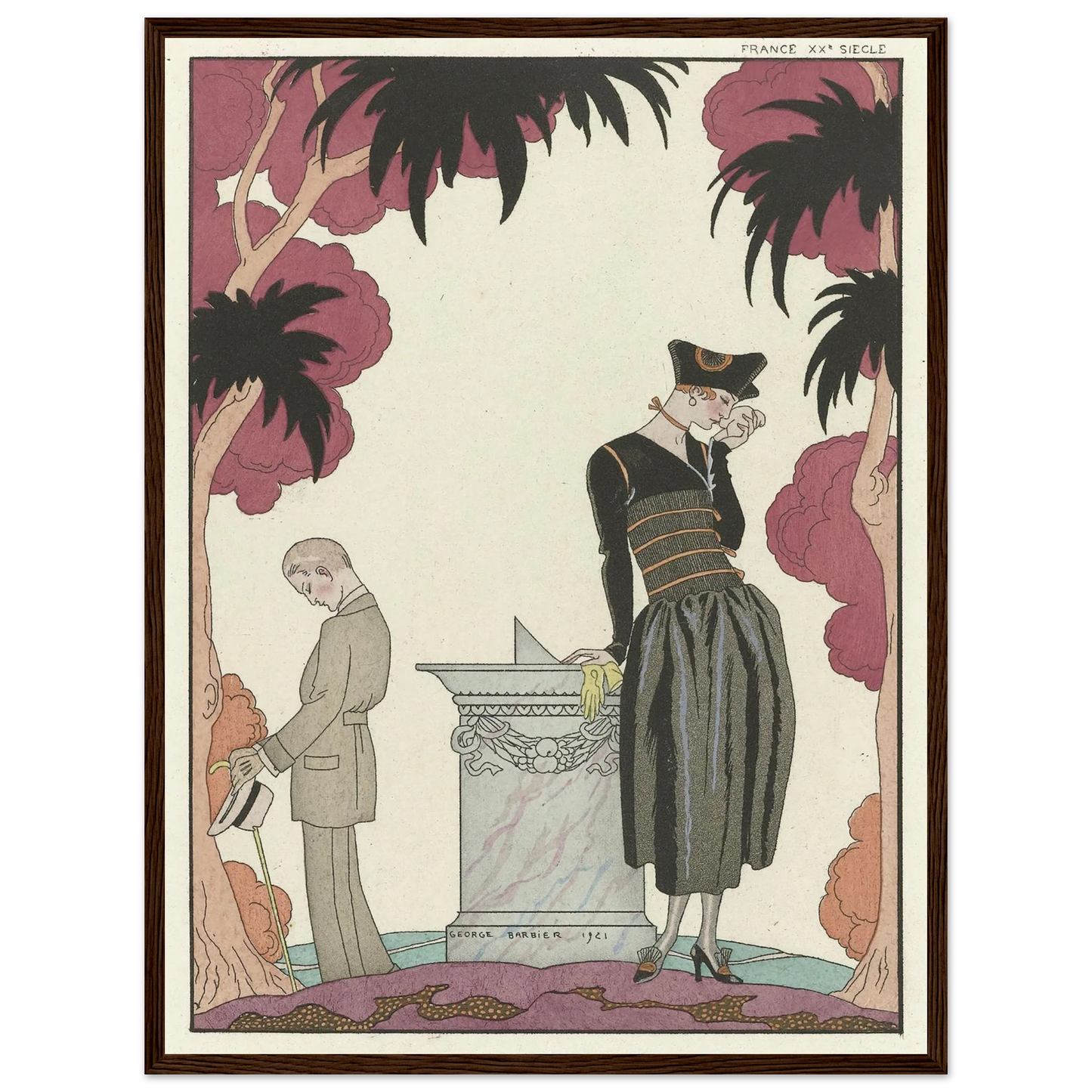 Le Cadran Solaire (1921) Art Print | George Barbier - Framed Poster - 30x40 cm / 12x16″ - Black frame