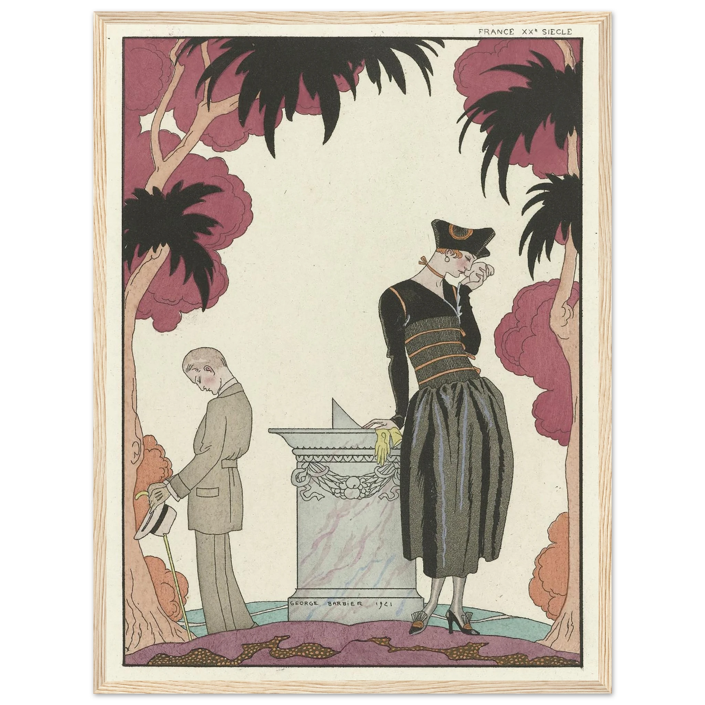 Le Cadran Solaire (1921) Art Print | George Barbier - Framed Poster - 30x40 cm / 12x16″ - Black frame