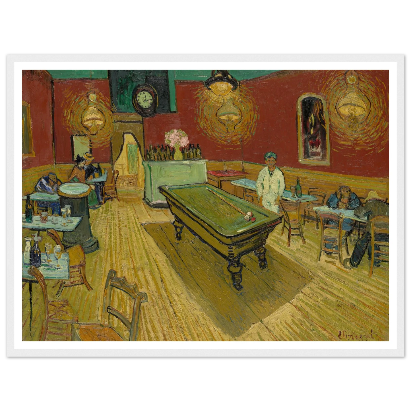 Le café de nuit (The Night Café) (1888) Art Print | Vincent van Gogh - Framed Poster - 30x40 cm / 12x16″ - Black frame