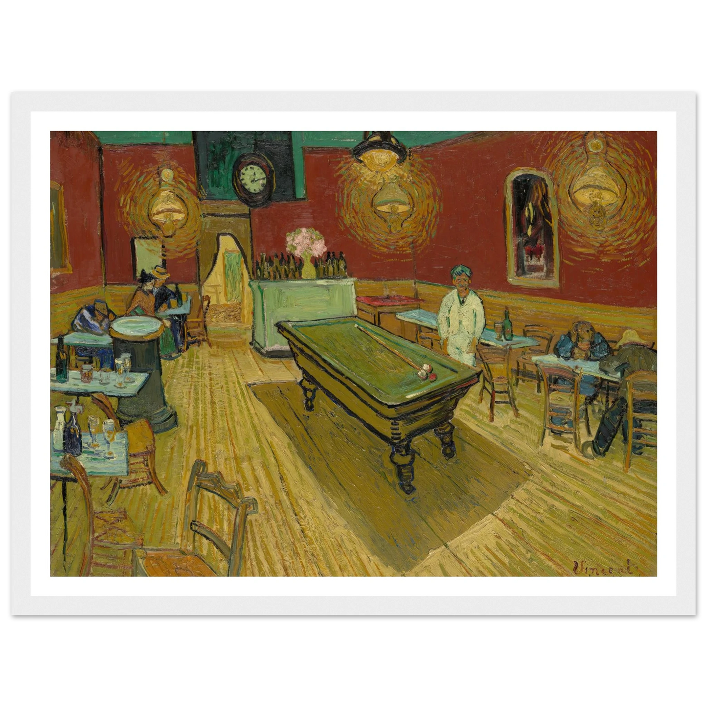 Le café de nuit (The Night Café) (1888) Art Print | Vincent van Gogh - Framed Poster - 30x40 cm / 12x16″ - Black frame