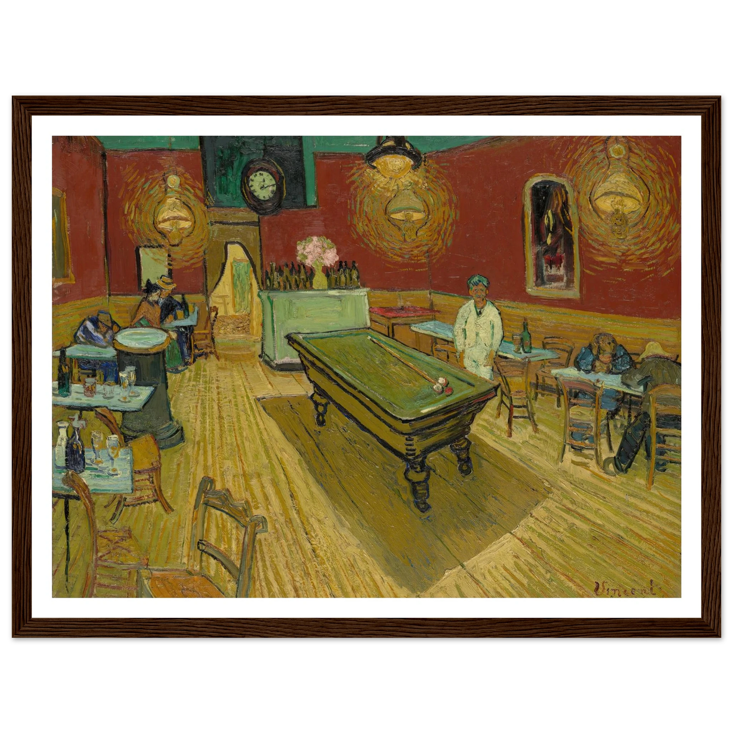 Le café de nuit (The Night Café) (1888) Art Print | Vincent van Gogh - Framed Poster - 30x40 cm / 12x16″ - Black frame