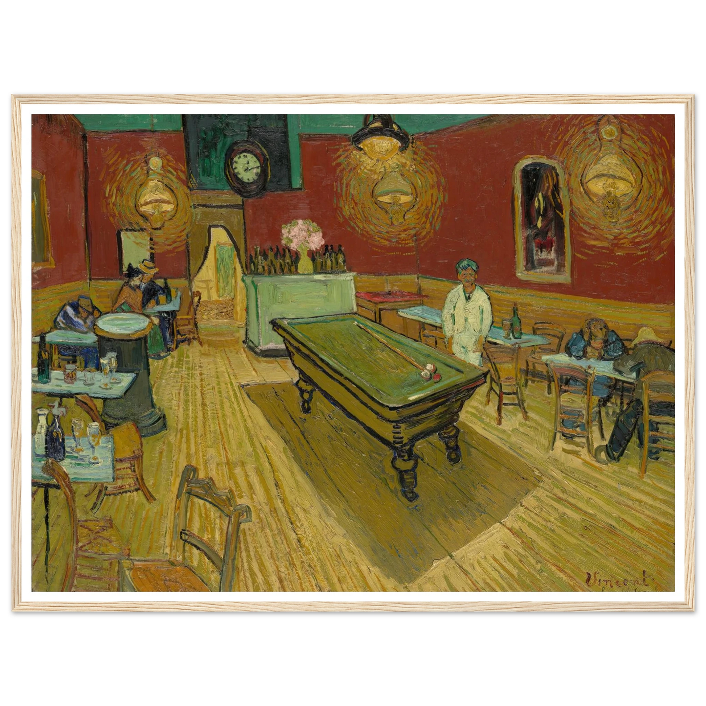 Le café de nuit (The Night Café) (1888) Art Print | Vincent van Gogh - Framed Poster - 30x40 cm / 12x16″ - Black frame