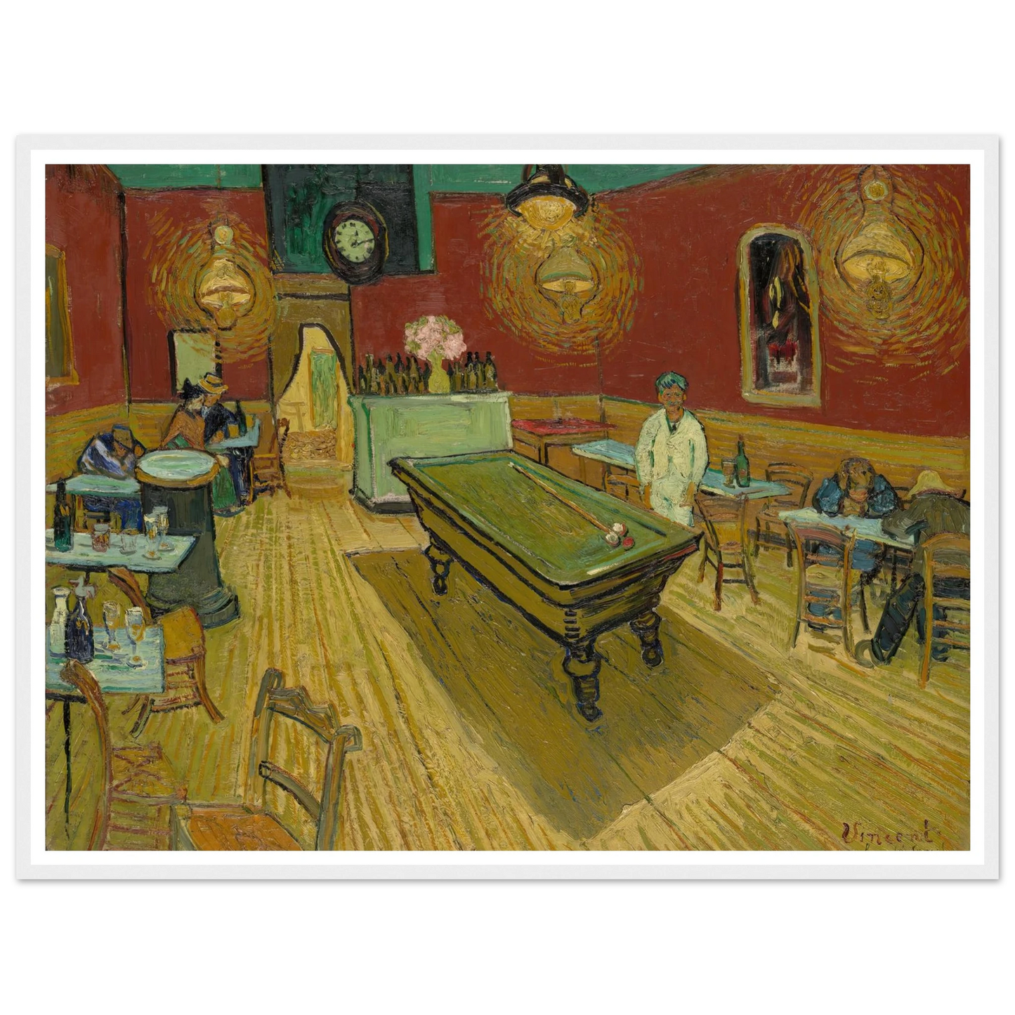 Le café de nuit (The Night Café) (1888) Art Print | Vincent van Gogh - Framed Poster - 30x40 cm / 12x16″ - Black frame