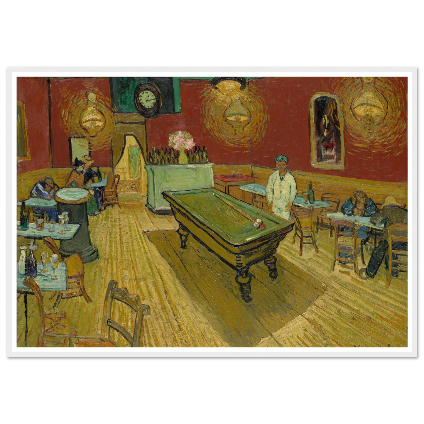 Le café de nuit (The Night Café) (1888) Art Print | Vincent van Gogh - Framed Poster - 30x40 cm / 12x16″ - Black frame