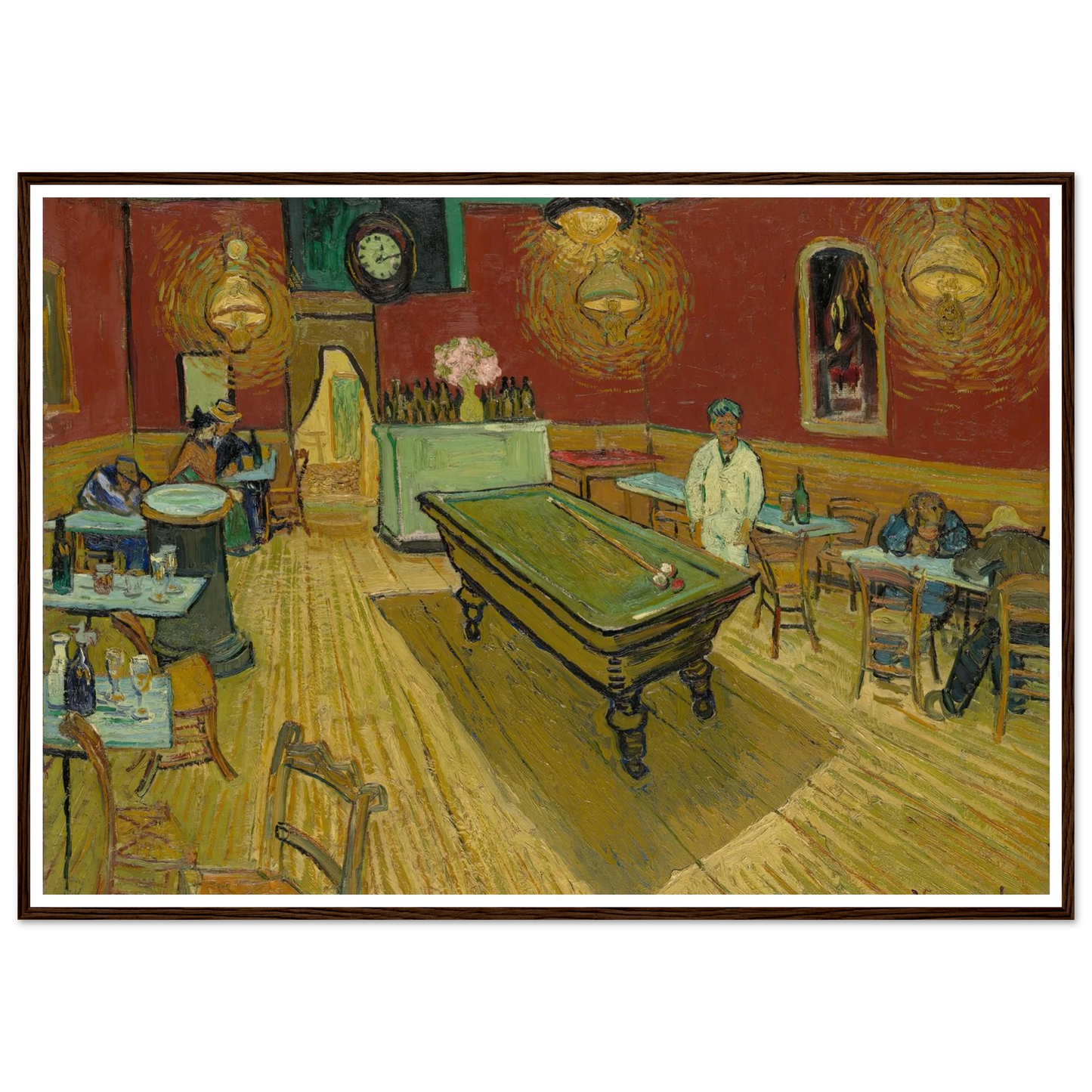 Le café de nuit (The Night Café) (1888) Art Print | Vincent van Gogh - Framed Poster - 30x40 cm / 12x16″ - Black frame