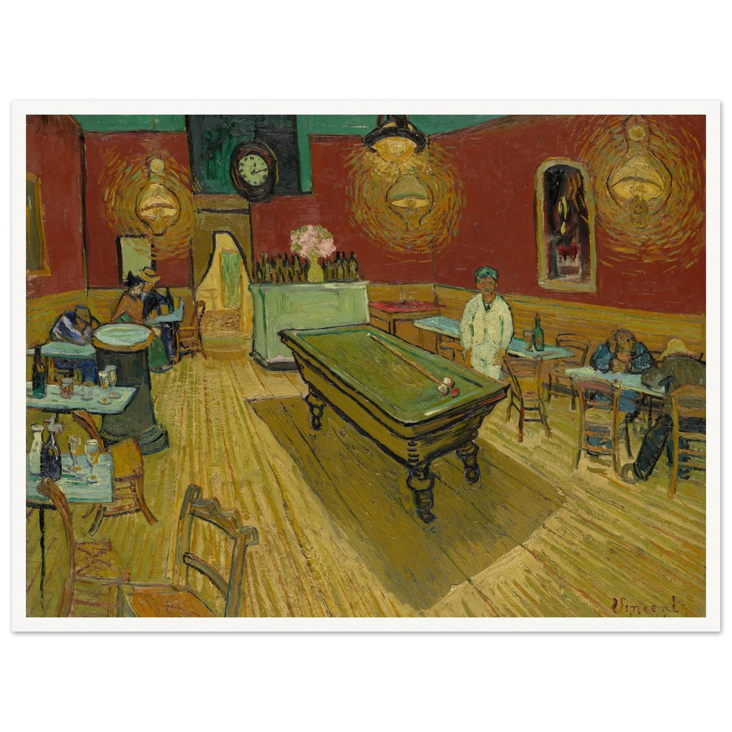 Le café de nuit (The Night Café) (1888) Art Print | Vincent van Gogh - Framed Poster - 30x40 cm / 12x16″ - Black frame