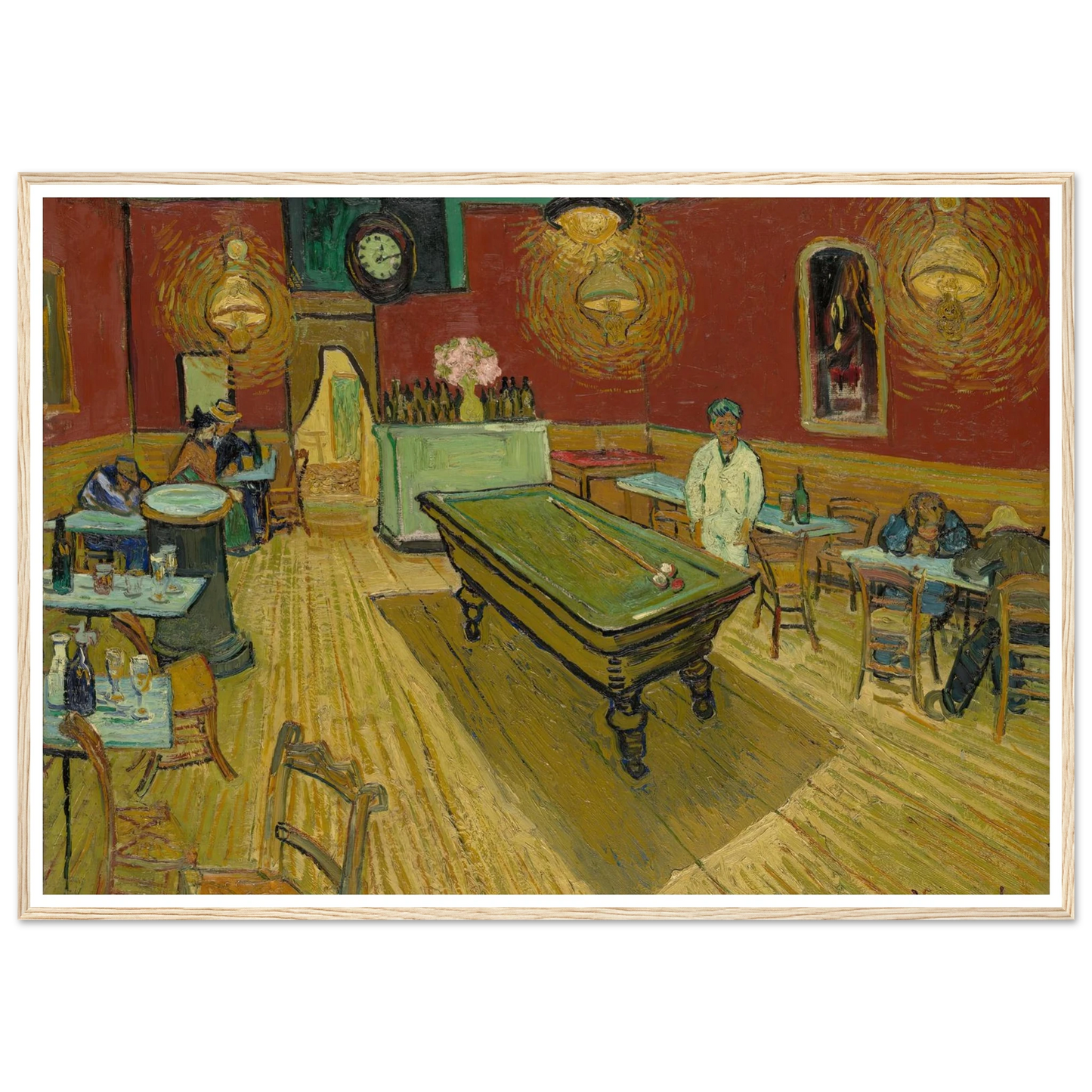 Le café de nuit (The Night Café) (1888) Art Print | Vincent van Gogh - Framed Poster - 30x40 cm / 12x16″ - Black frame