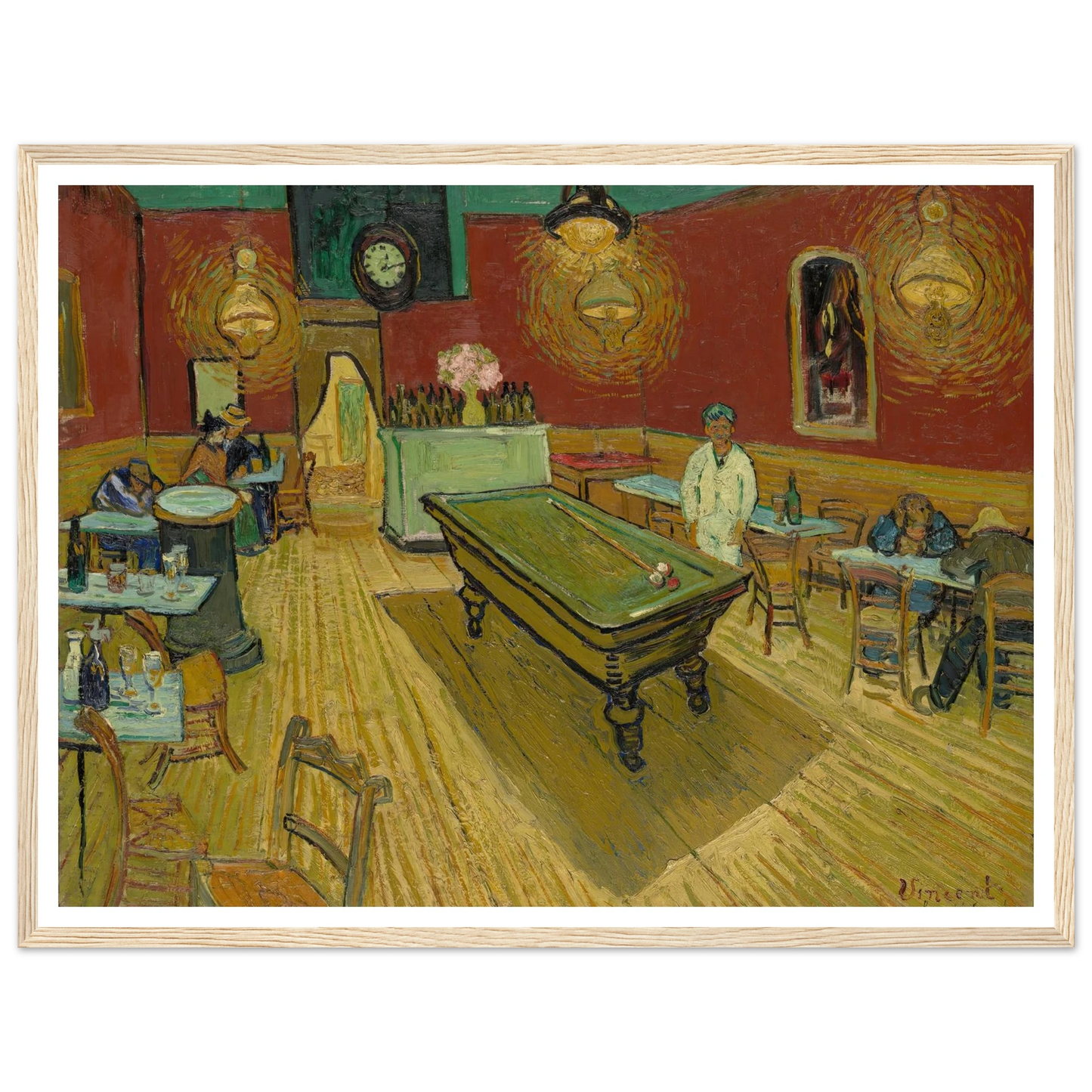 Le café de nuit (The Night Café) (1888) Art Print | Vincent van Gogh - Framed Poster - 30x40 cm / 12x16″ - Black frame