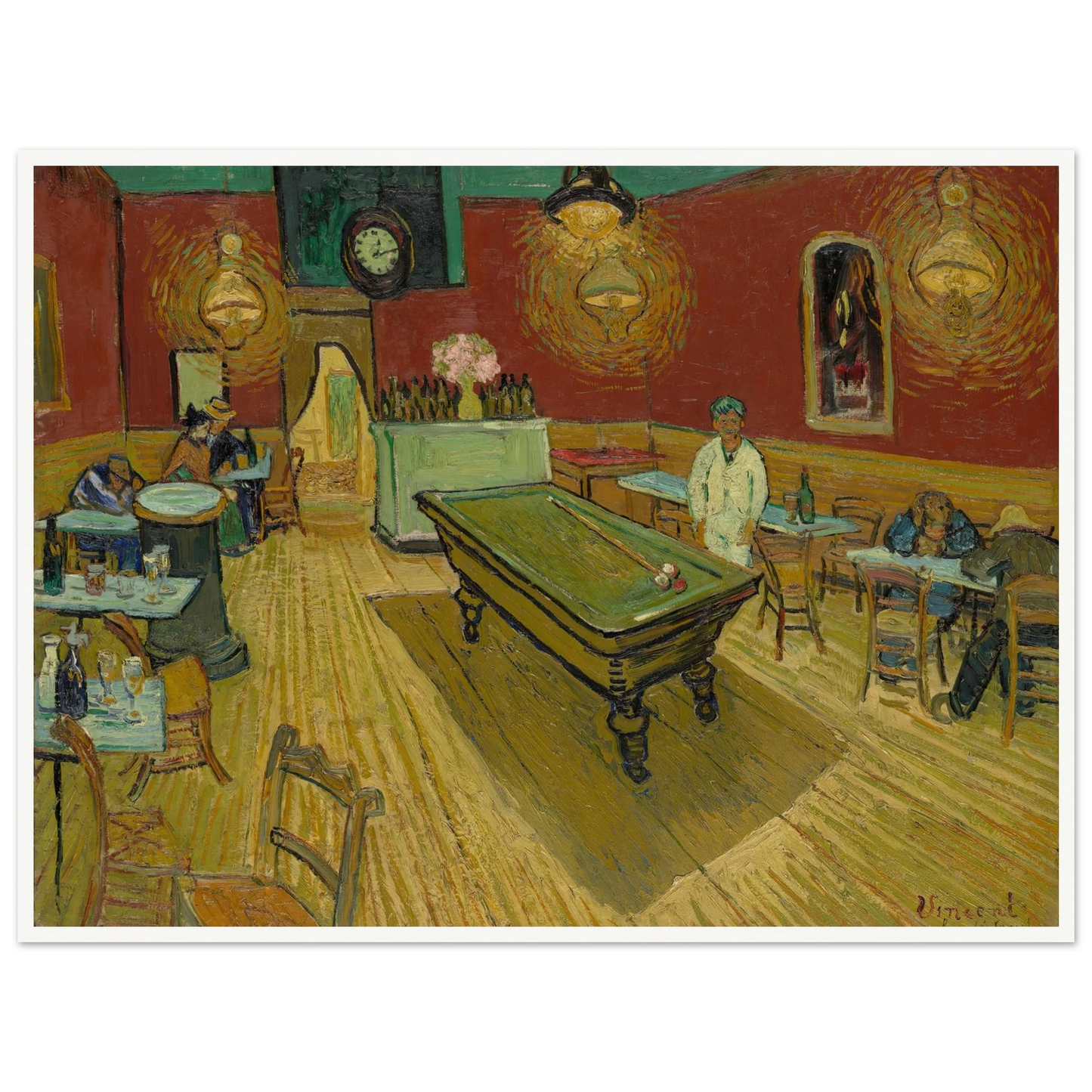 Le café de nuit (The Night Café) (1888) Art Print | Vincent van Gogh - Framed Poster - 30x40 cm / 12x16″ - Black frame