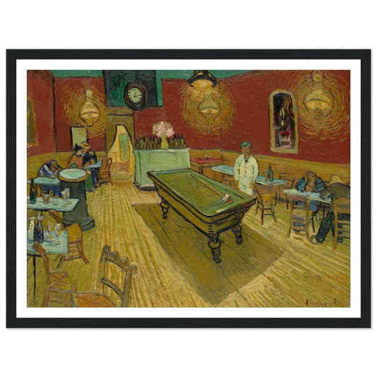 Le café de nuit (The Night Café) (1888) Art Print | Vincent van Gogh - Framed Poster - 30x40 cm / 12x16″ - Black frame