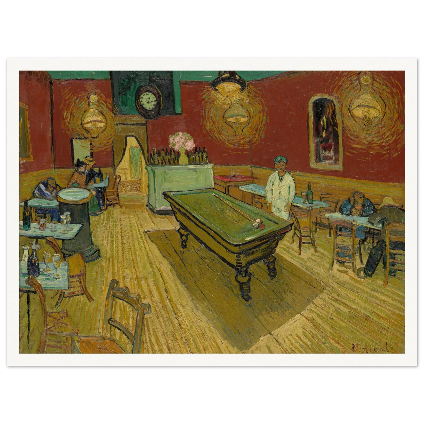 Le café de nuit (The Night Café) (1888) Art Print | Vincent van Gogh - Framed Poster - 30x40 cm / 12x16″ - Black frame