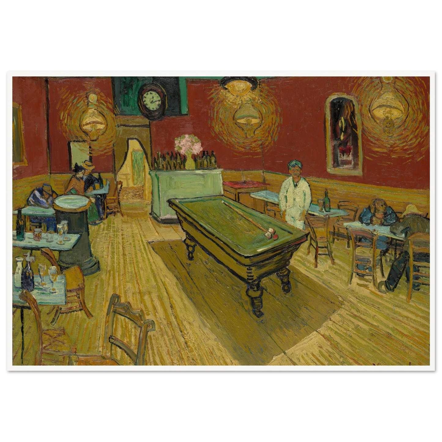 Le café de nuit (The Night Café) (1888) Art Print | Vincent van Gogh - Framed Poster - 30x40 cm / 12x16″ - Black frame