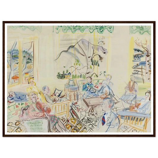 ‘Le Casot’ À vernet-les-bains, noel (1942) Art Print | Raoul Dufy - Framed Poster - 30x40 cm / 12x16″ - Black frame