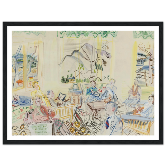 ‘Le Casot’ À vernet-les-bains, noel (1942) Art Print | Raoul Dufy - Framed Poster - 30x40 cm / 12x16″ - Black frame