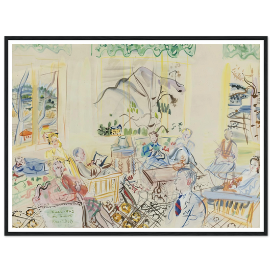 ‘Le Casot’ À vernet-les-bains, noel (1942) Art Print | Raoul Dufy - Framed Poster - 30x40 cm / 12x16″ - Black frame
