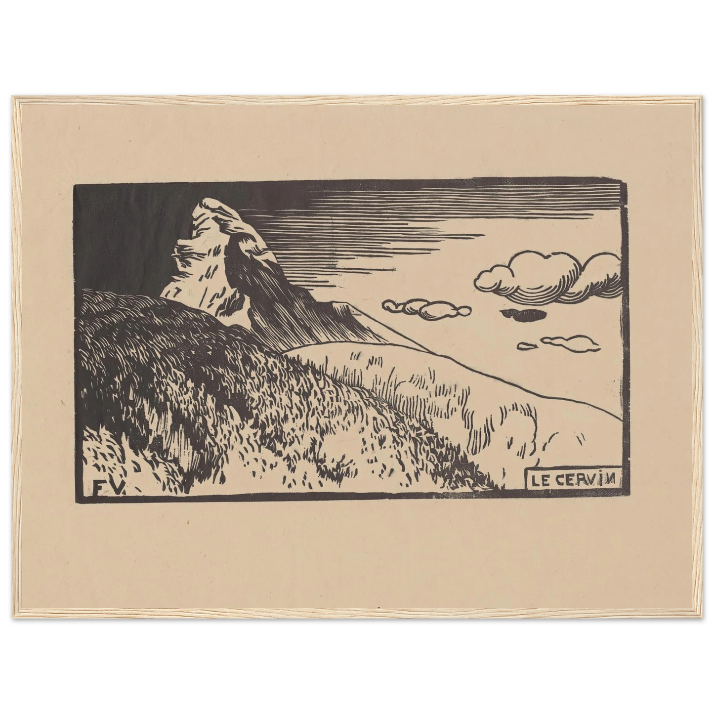 Le Cervin (1892) Art Print | Felix Vallotton - Framed Poster - 30x40 cm / 12x16″ - Black frame