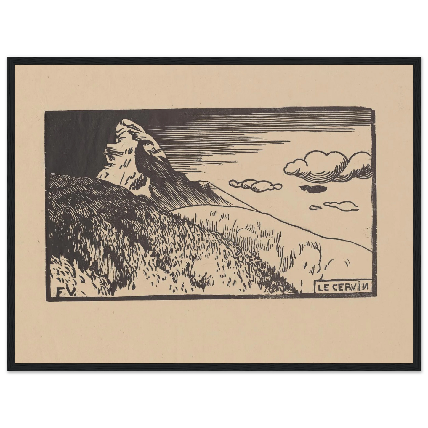 Le Cervin (1892) Art Print | Felix Vallotton - Framed Poster - 30x40 cm / 12x16″ - Black frame