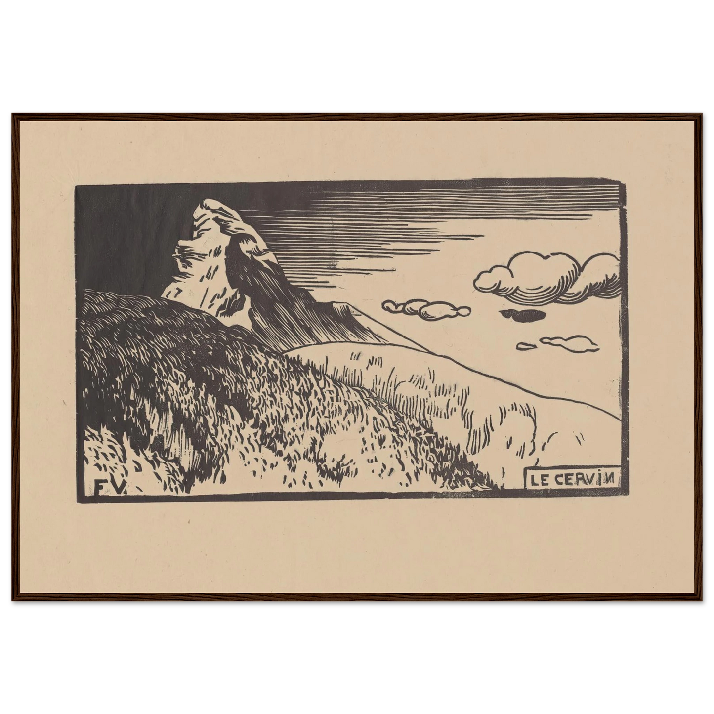 Le Cervin (1892) Art Print | Felix Vallotton - Framed Poster - 30x40 cm / 12x16″ - Black frame