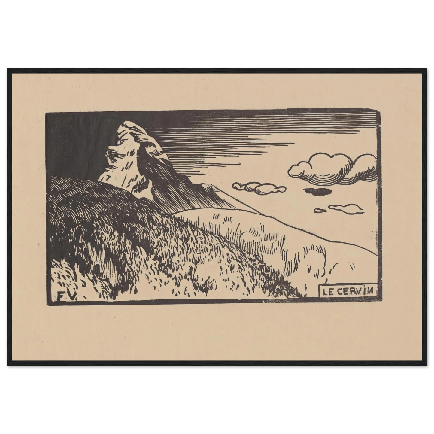 Le Cervin (1892) Art Print | Felix Vallotton - Framed Poster - 30x40 cm / 12x16″ - Black frame