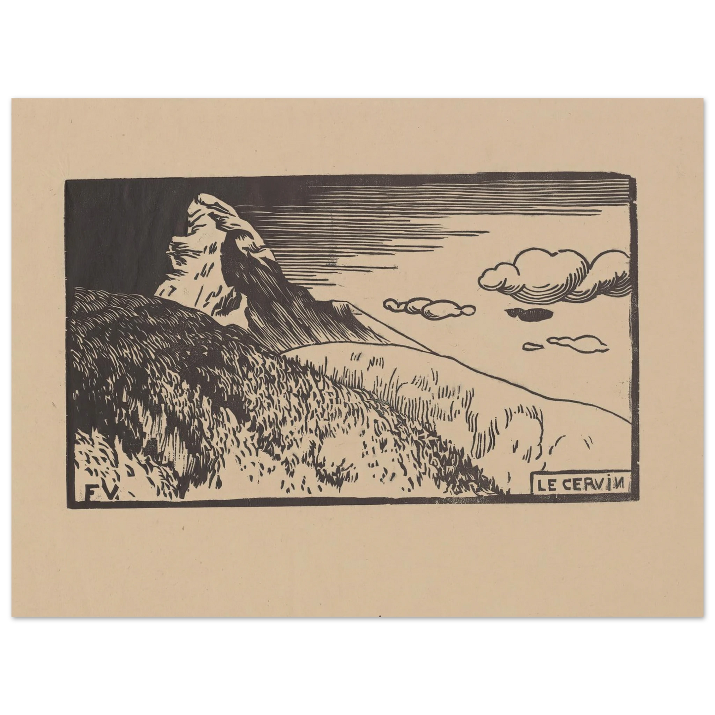 Le Cervin (1892) Art Print | Felix Vallotton - Framed Poster - 30x40 cm / 12x16″ - Black frame