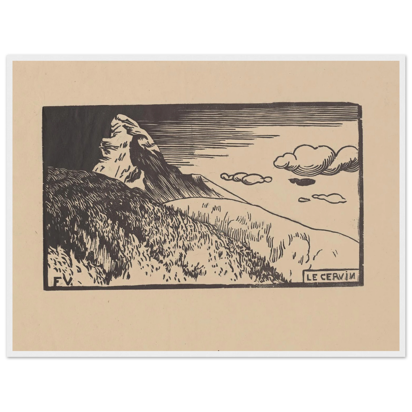 Le Cervin (1892) Art Print | Felix Vallotton - Framed Poster - 30x40 cm / 12x16″ - Black frame