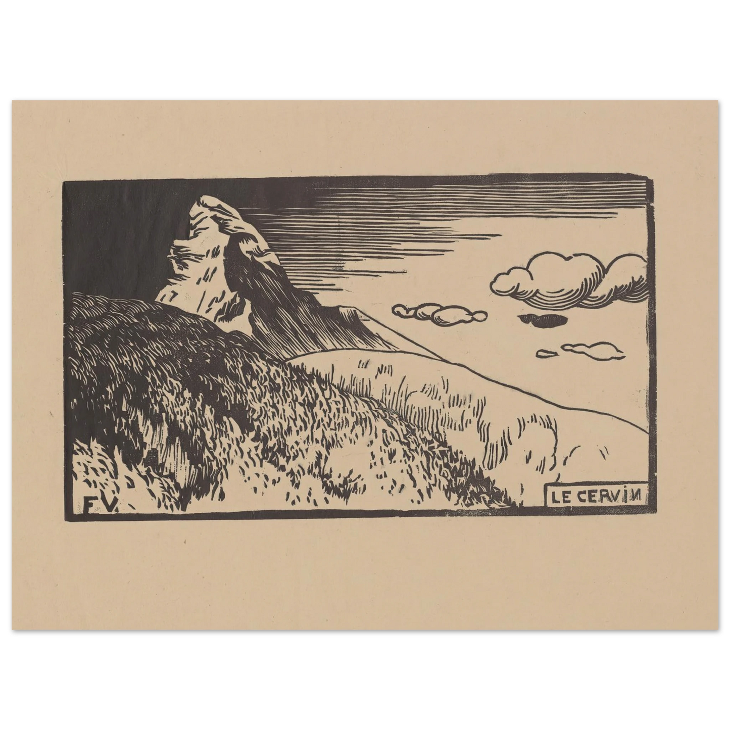 Le Cervin (1892) Art Print | Felix Vallotton - Framed Poster - 30x40 cm / 12x16″ - Black frame