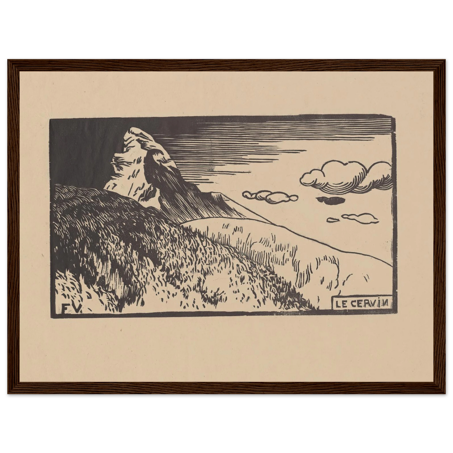 Le Cervin (1892) Art Print | Felix Vallotton - Framed Poster - 30x40 cm / 12x16″ - Black frame