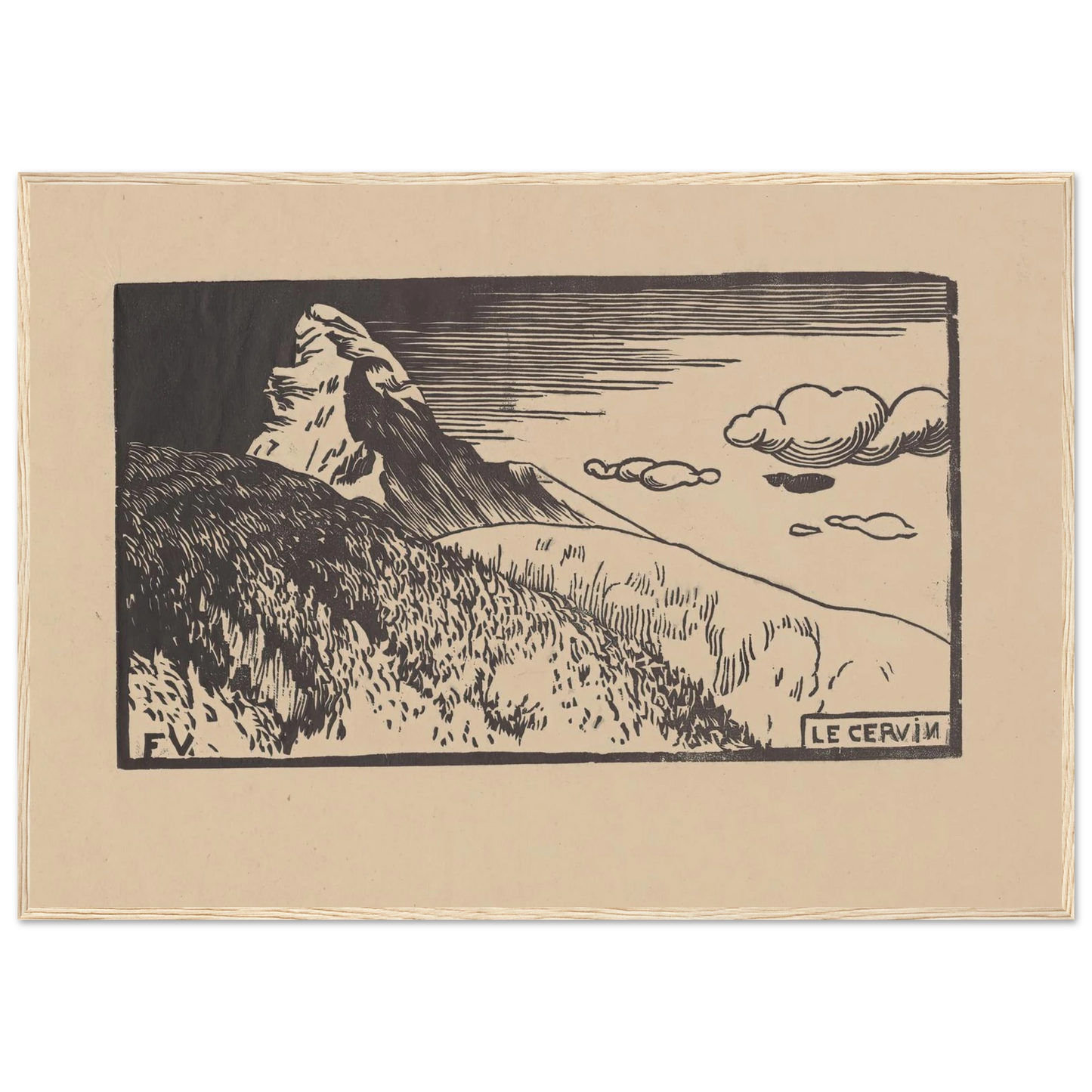 Le Cervin (1892) Art Print | Felix Vallotton - Framed Poster - 30x40 cm / 12x16″ - Black frame