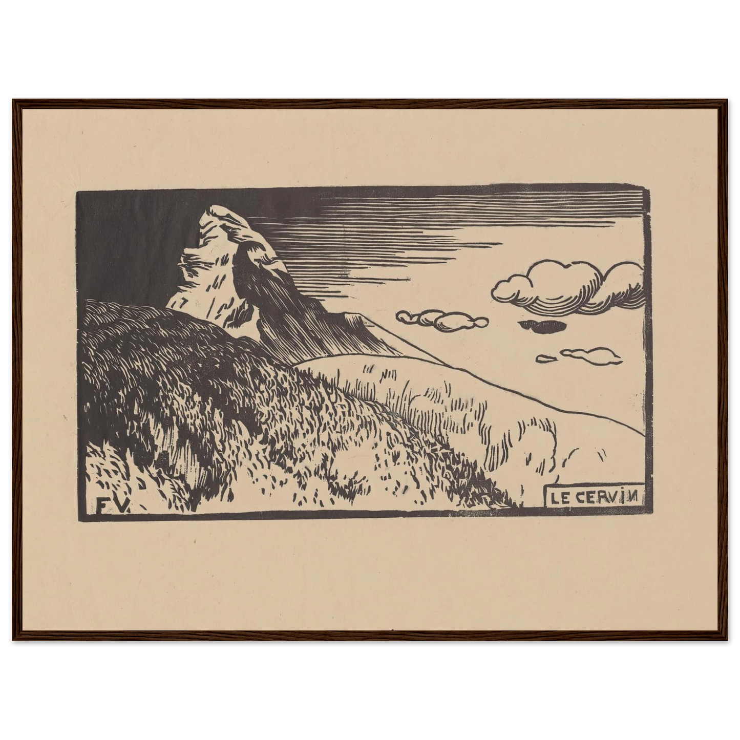 Le Cervin (1892) Art Print | Felix Vallotton - Framed Poster - 30x40 cm / 12x16″ - Black frame