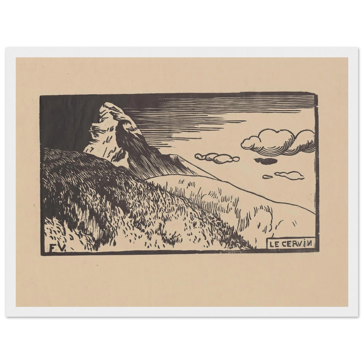 Le Cervin (1892) Art Print | Felix Vallotton - Framed Poster - 30x40 cm / 12x16″ - Black frame