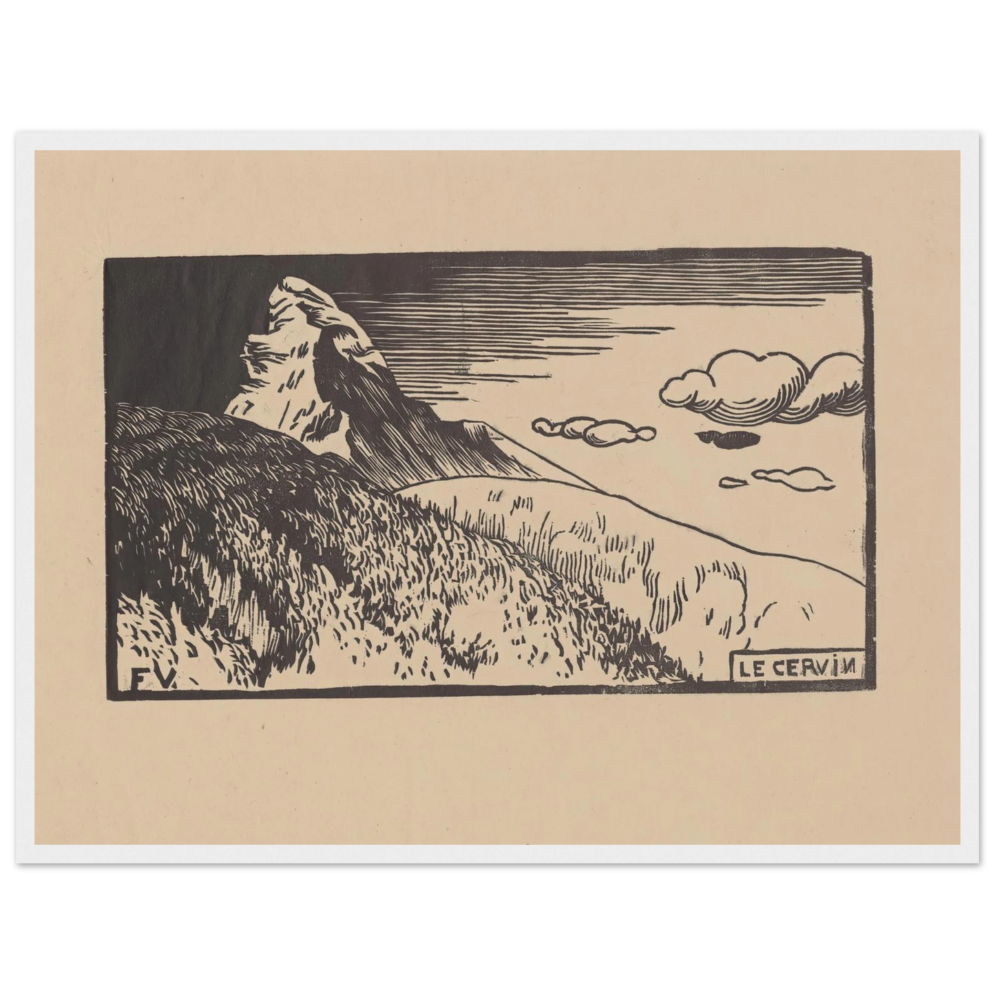 Le Cervin (1892) Art Print | Felix Vallotton - Framed Poster - 30x40 cm / 12x16″ - Black frame