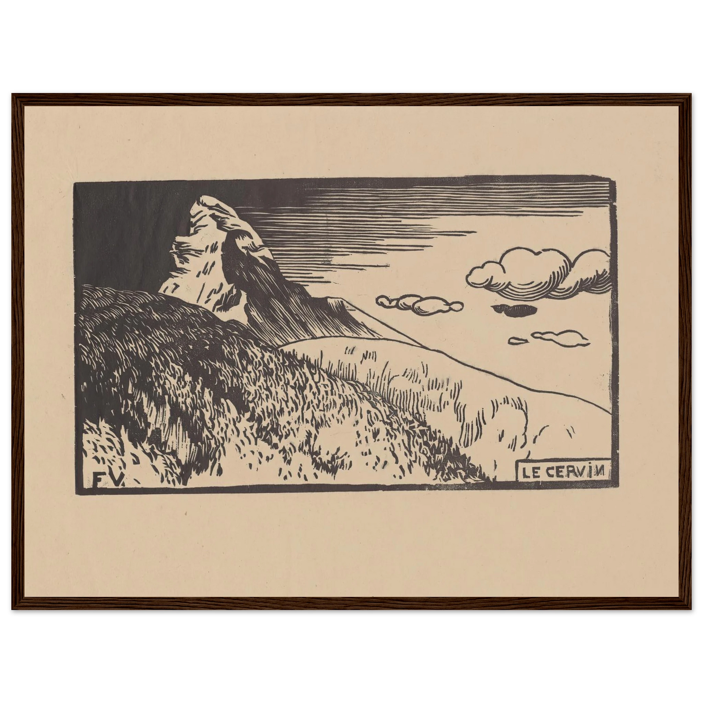 Le Cervin (1892) Art Print | Felix Vallotton - Framed Poster - 30x40 cm / 12x16″ - Black frame
