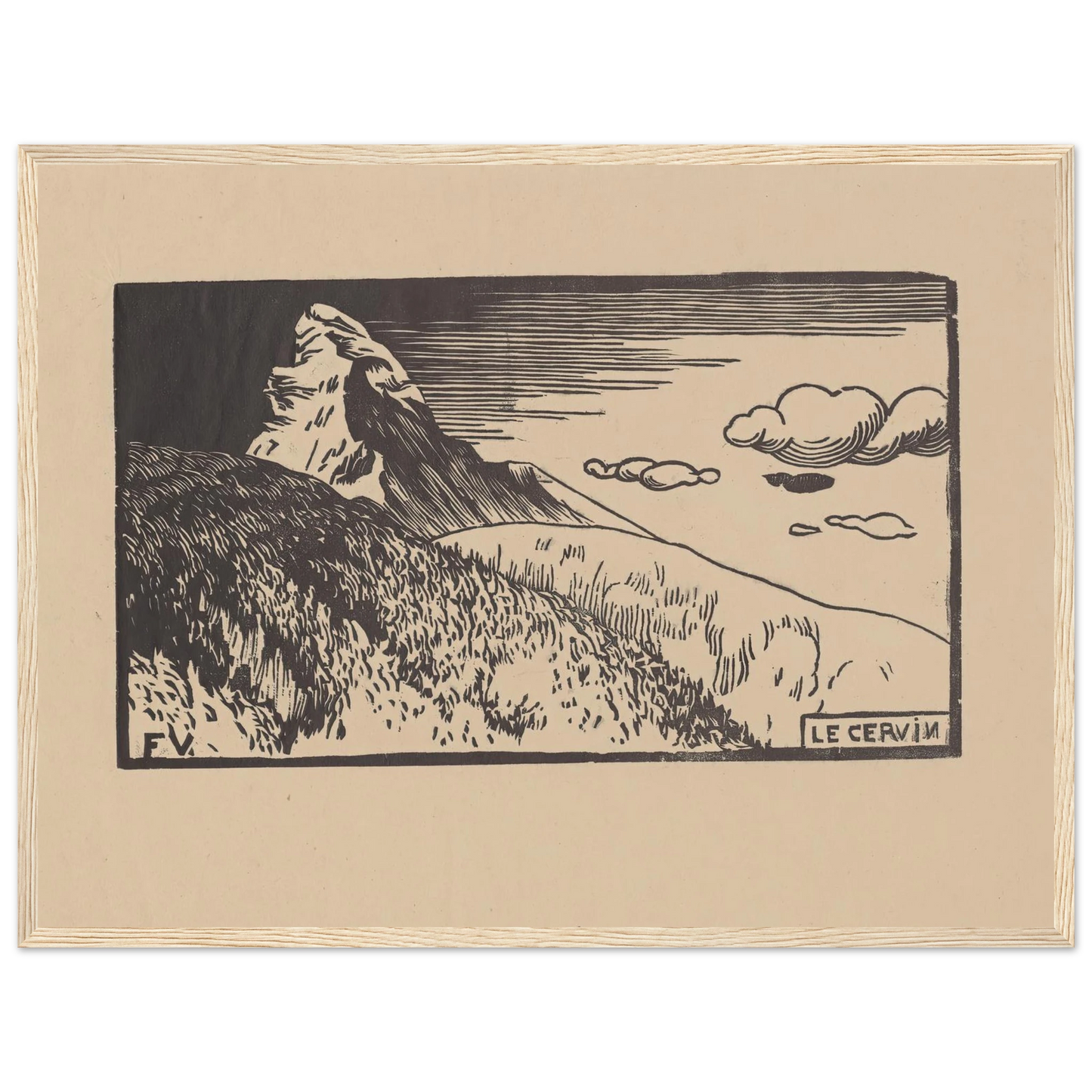 Le Cervin (1892) Art Print | Felix Vallotton - Framed Poster - 30x40 cm / 12x16″ - Black frame