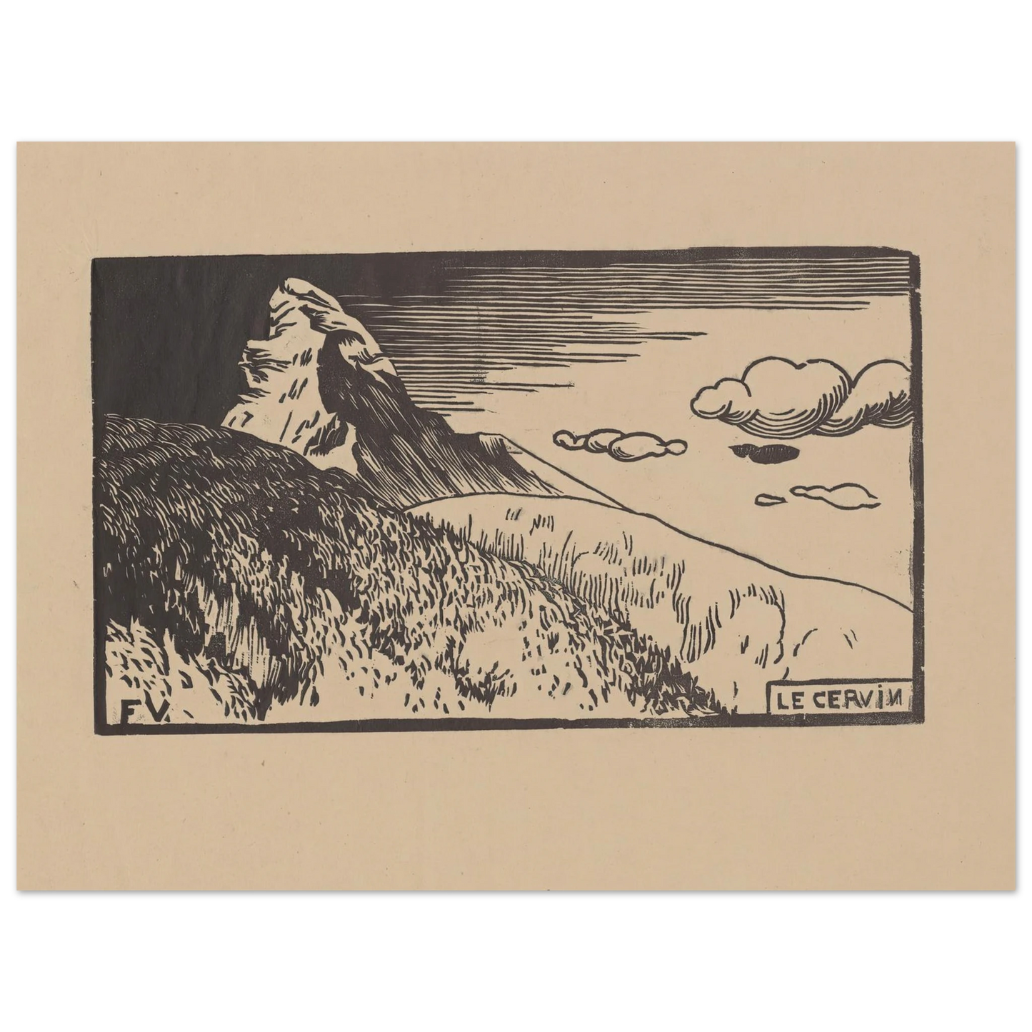 Le Cervin (1892) Art Print | Felix Vallotton - Framed Poster - 30x40 cm / 12x16″ - Black frame