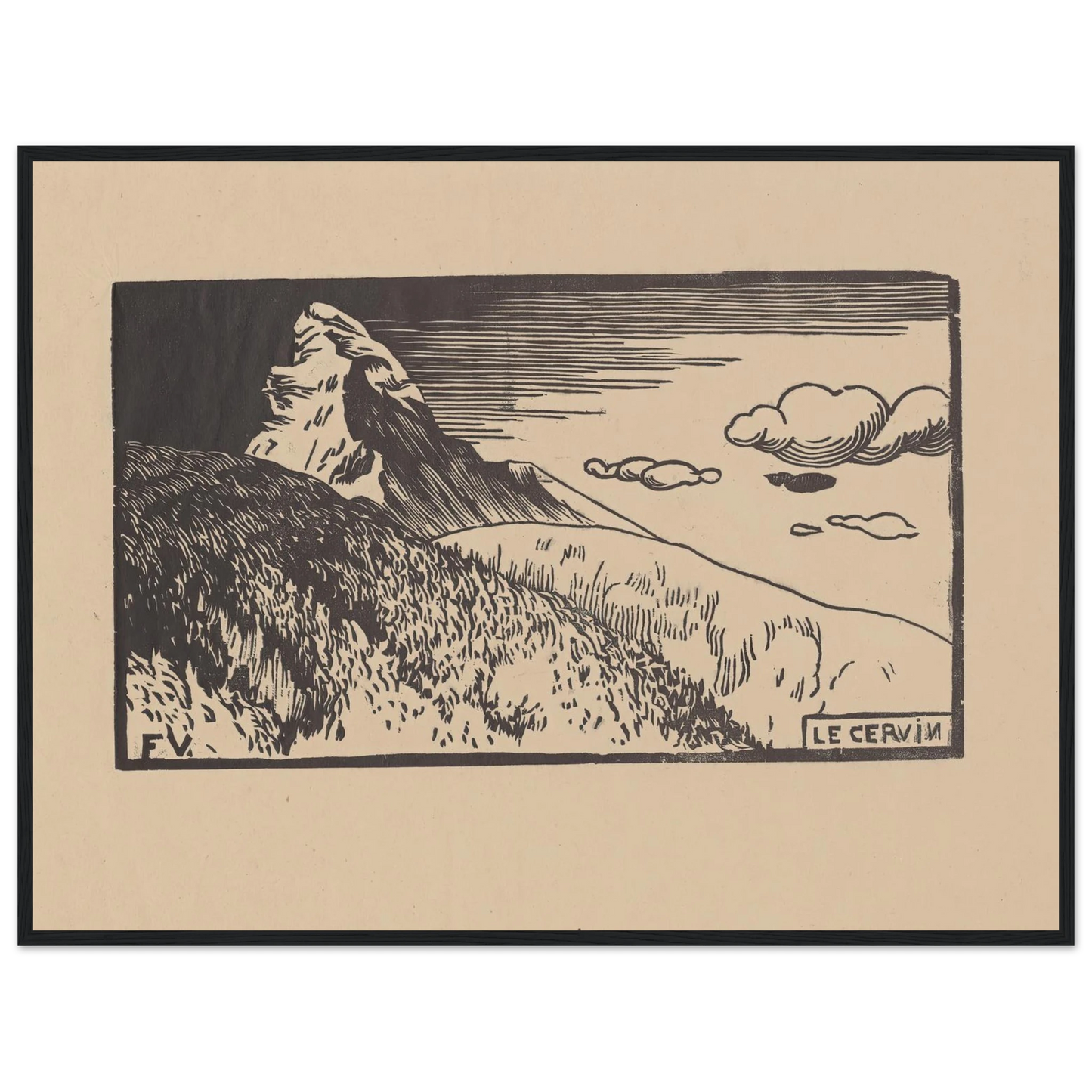 Le Cervin (1892) Art Print | Felix Vallotton - Framed Poster - 30x40 cm / 12x16″ - Black frame