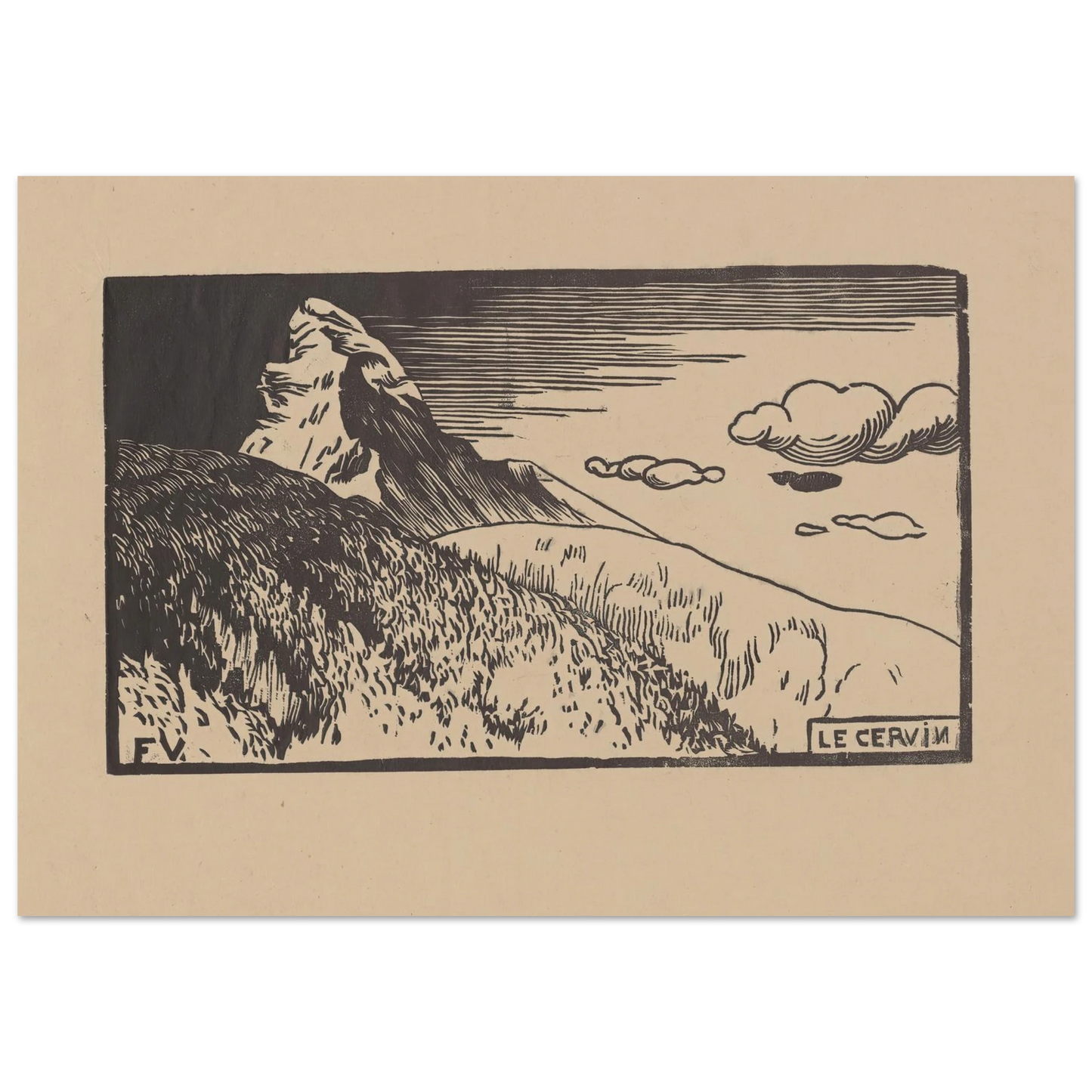 Le Cervin (1892) Art Print | Felix Vallotton - Framed Poster - 30x40 cm / 12x16″ - Black frame