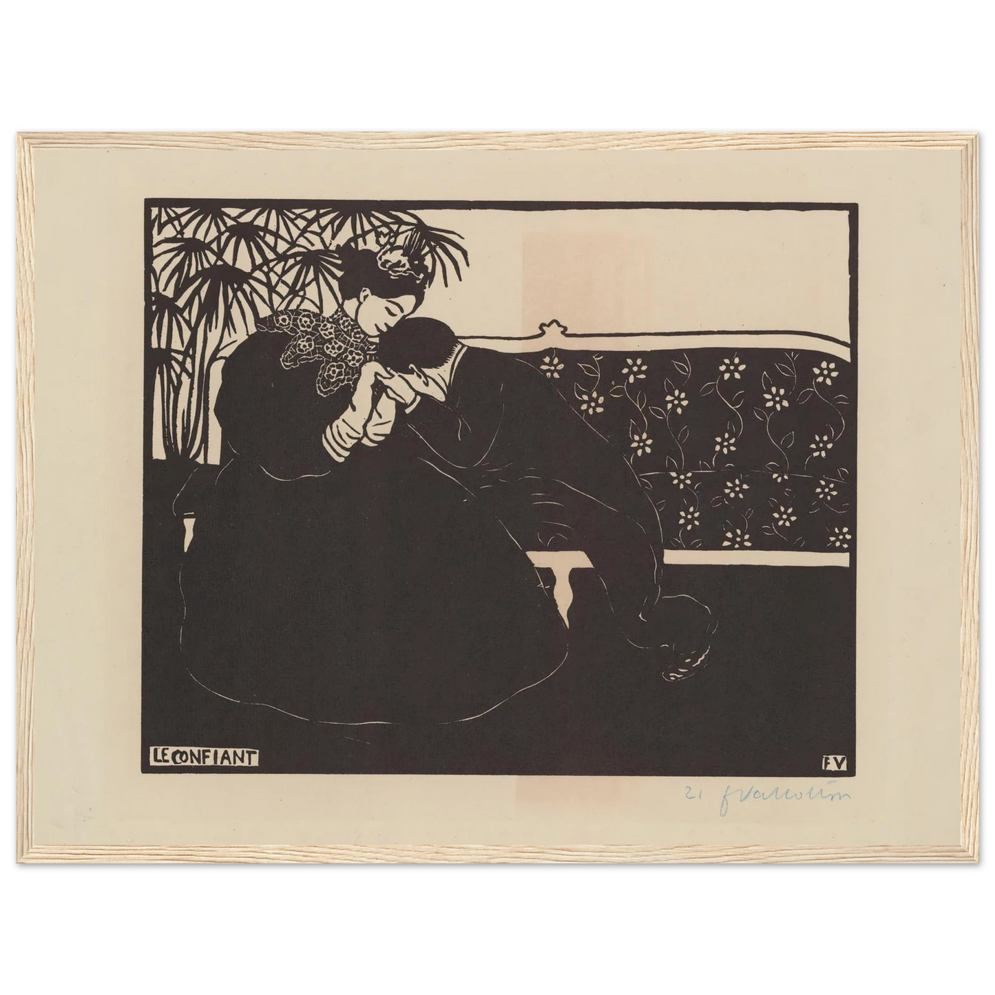 Le confiant (1895) Art Print | Felix Vallotton - Framed Poster - 30x40 cm / 12x16″ - Black frame