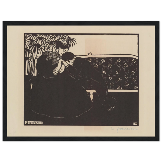 Le confiant (1895) Art Print | Felix Vallotton - Framed Poster - 30x40 cm / 12x16″ - Black frame