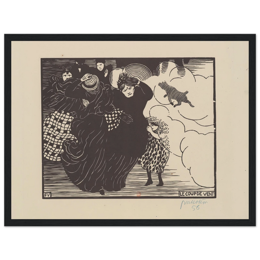 Le coup de vent (1894) Art Print | Felix Vallotton - Framed Poster - 30x40 cm / 12x16″ - Black frame