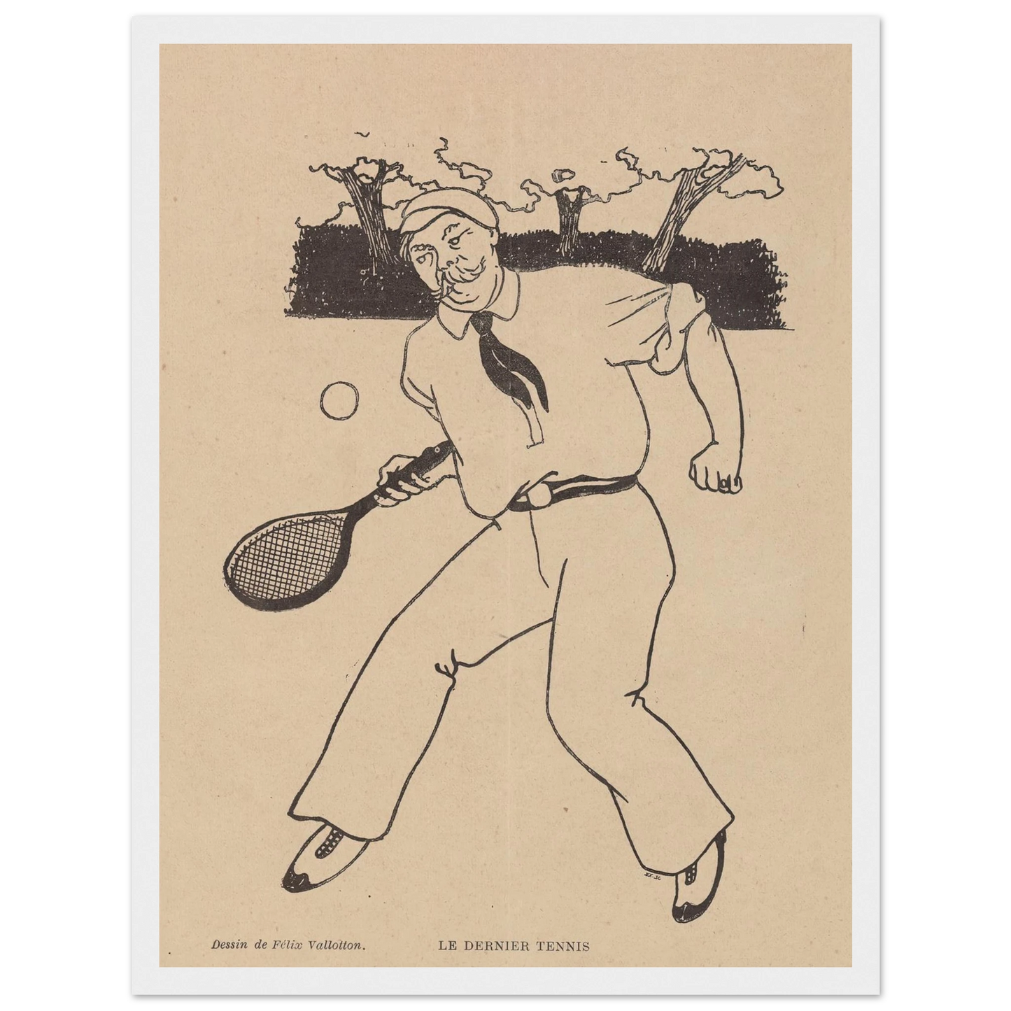 Le Dernier Tennis (1897) Art Print | Felix Vallotton - Framed Poster - 30x40 cm / 12x16″ - Black frame