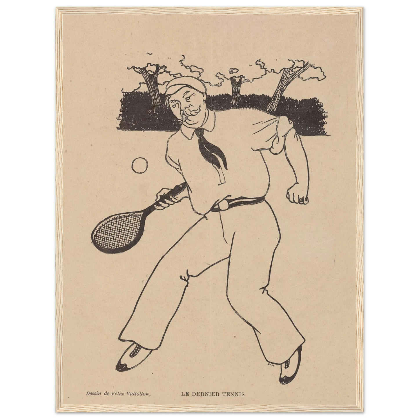 Le Dernier Tennis (1897) Art Print | Felix Vallotton - Framed Poster - 30x40 cm / 12x16″ - Black frame
